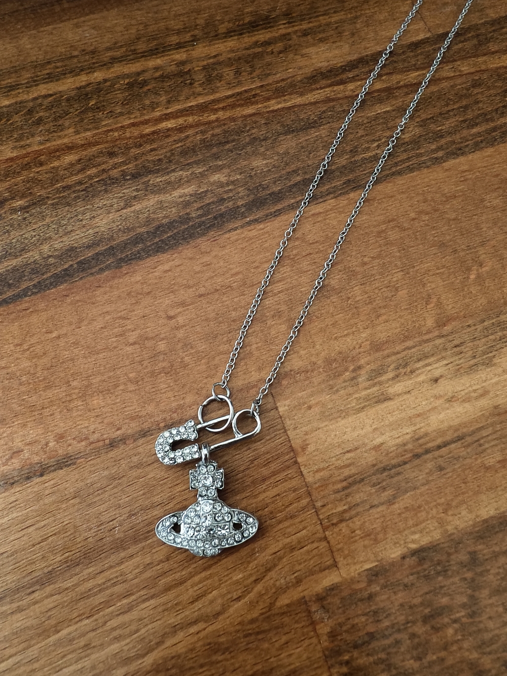 Silver Crystal Orb Pendant Necklace